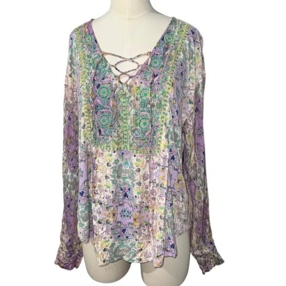 ANTHROPOLOGIE Odetta Embroidered Top sz Small - Picture 2 of 8